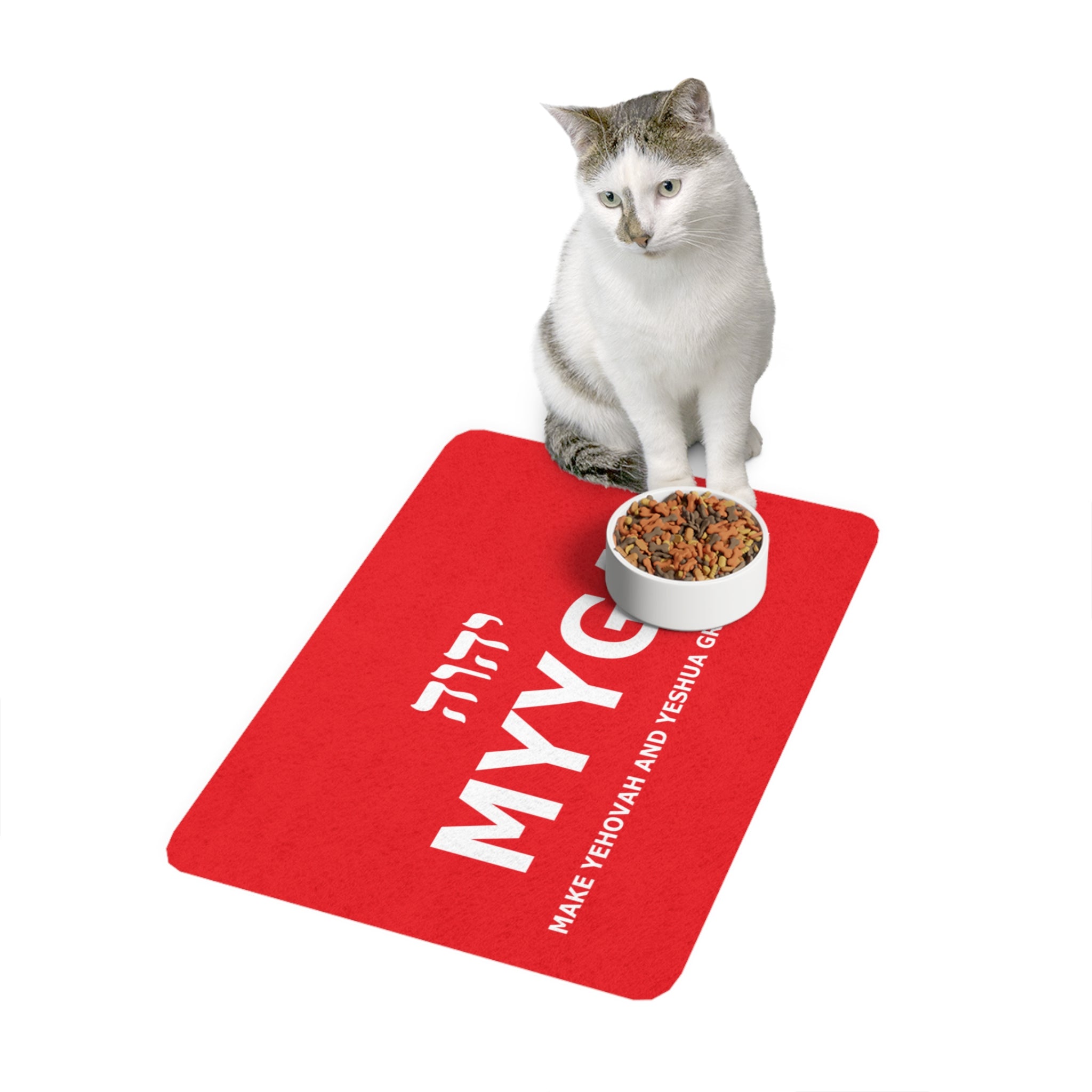 MYYGA - Make Yehovah And Yeshua Great Again - logo pet food mat | placemat