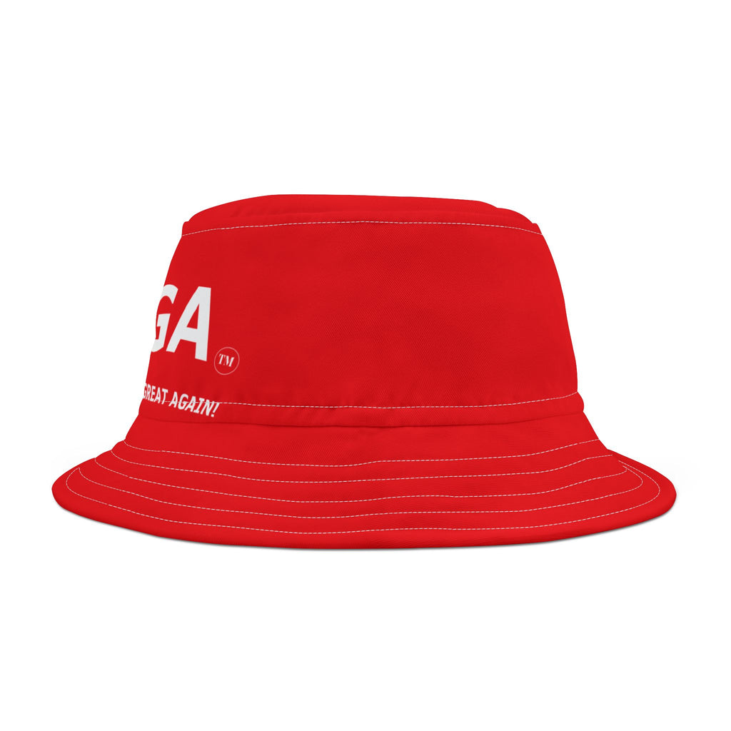 MYYGA - Make Yah And Yeshua Great Again - Solid Red Bucket Hat | All-Over Print Bucket Hat