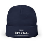 MYYGA - Make Yahweh And Yeshua Great Again - Embroidered Knit Beanie | Distressed Hebrew Accent