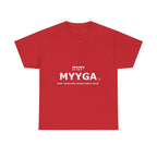 MYYGA - Make Yahuah And Yahusha Great Again - logo tee | Hebrew lettering graphic shirt